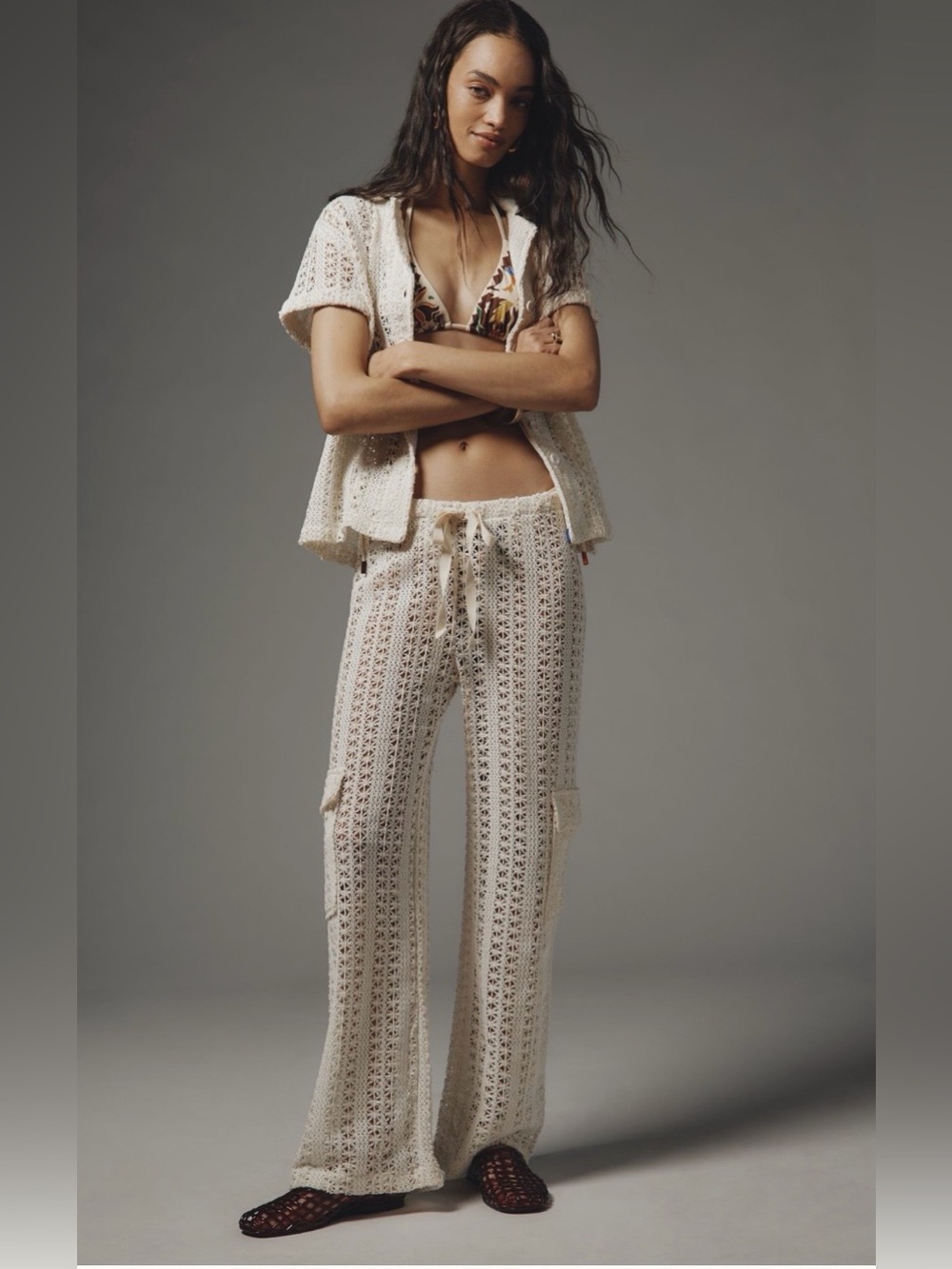 By Anthropology Crochet Pull On Pant NWT